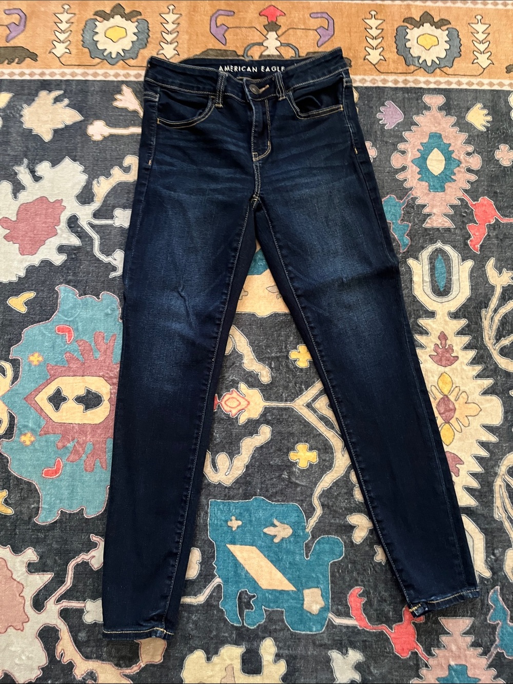 American Eagle Outfitters Dark Indigo Women's Skinny Jeans 4 short!